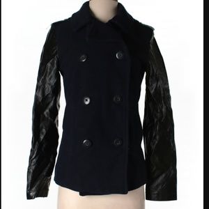 BDG black wool/pleather coat sz. S